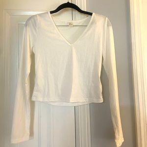 SHEIN white cropped long sleeve- never worn!